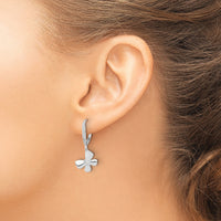 14k White Gold Diamond Butterfly Leverback Earrings-EM3993-015-WA