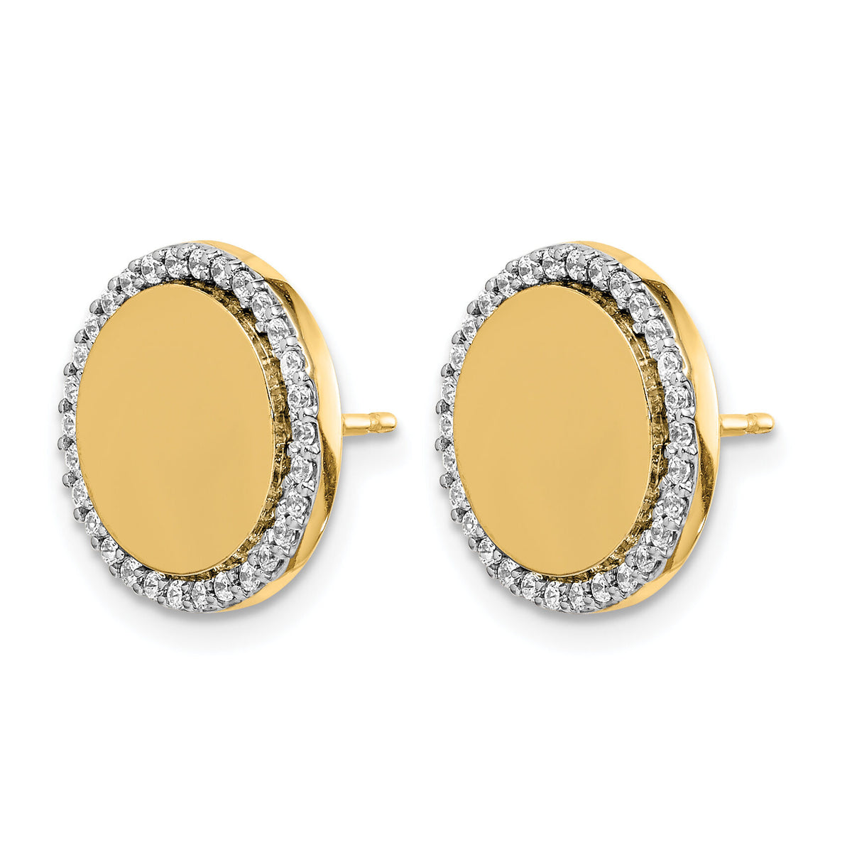 14k White Gold Diamond Fancy Circle Earrings-EM3999-030-WA