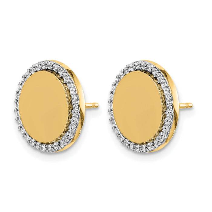 14k White Gold Diamond Fancy Circle Earrings-EM3999-030-WA