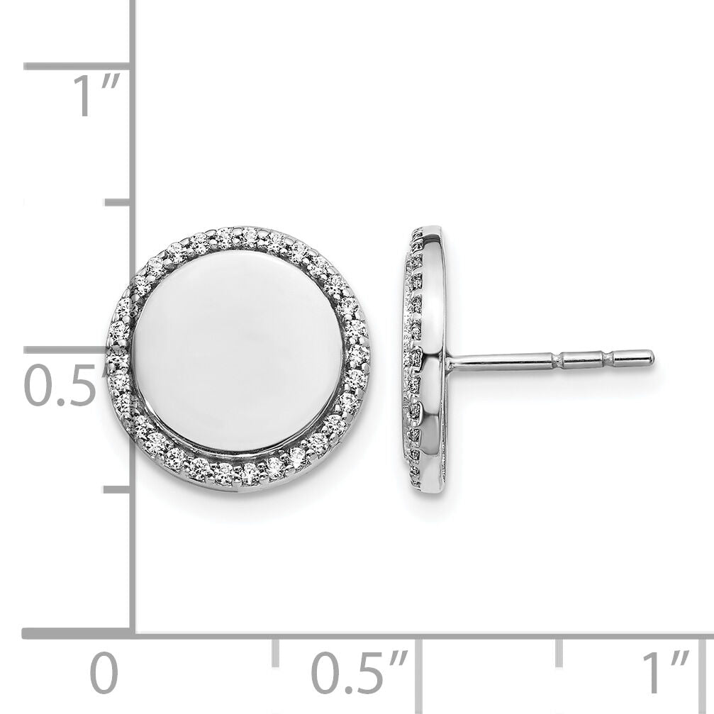 14k White Gold Diamond Fancy Circle Earrings-EM3999-030-WA