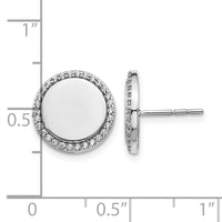 14k White Gold Diamond Fancy Circle Earrings-EM3999-030-WA