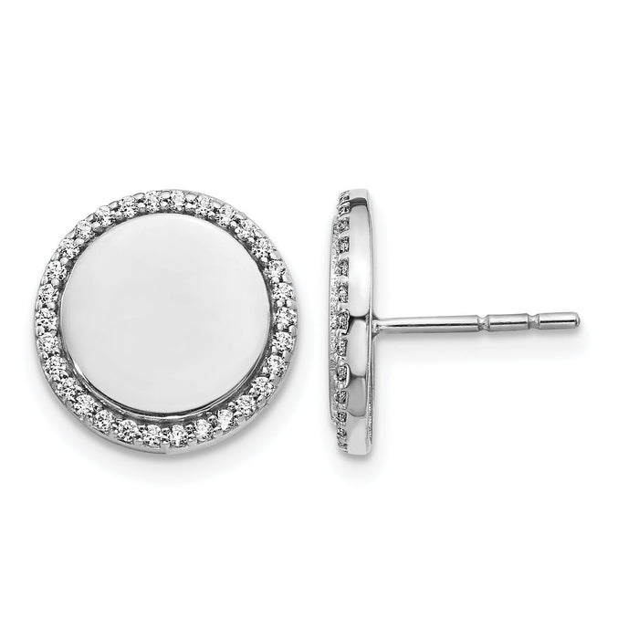 14k White Gold Diamond Fancy Circle Earrings-EM3999-030-WA