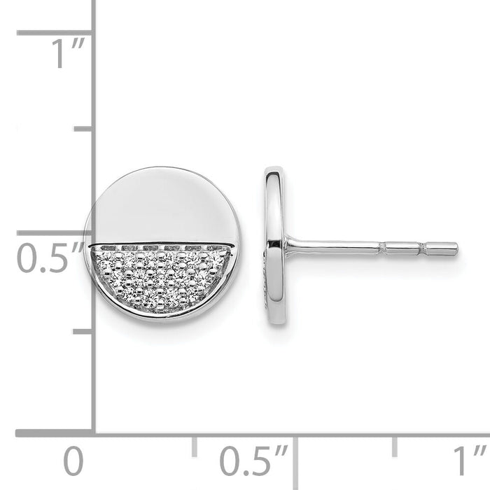 14k White Gold Diamond Fancy Circle Earrings-EM4006-020-WA