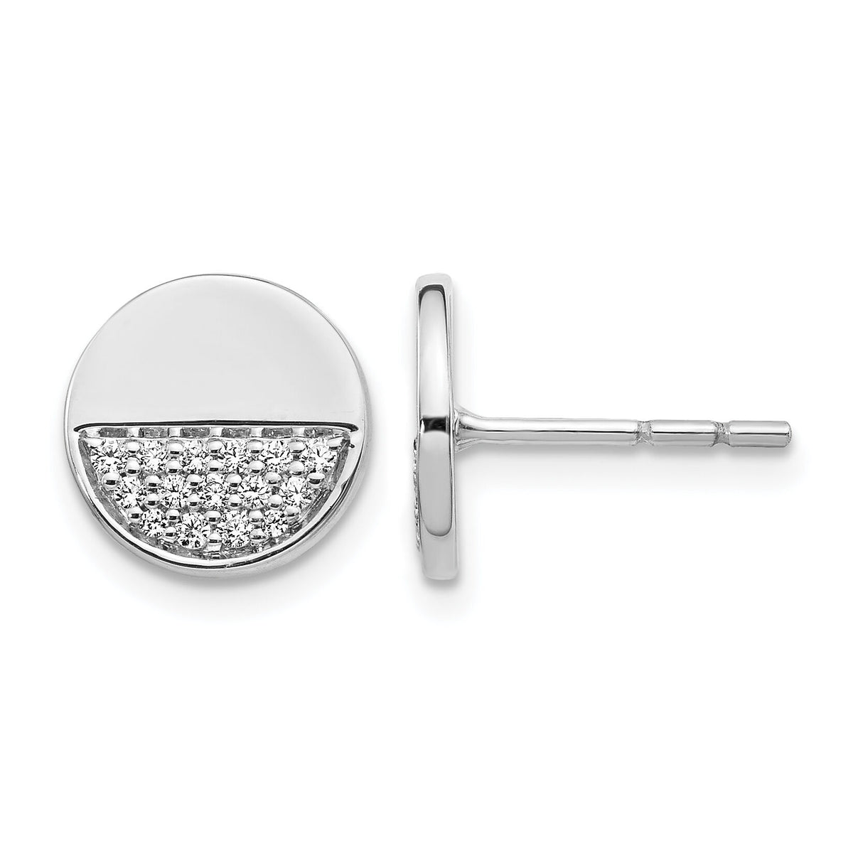 14k White Gold Diamond Fancy Circle Earrings-EM4006-020-WA