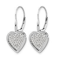 14k White Gold Diamond Fancy Heart Leverback Earrings-EM4014-050-WA