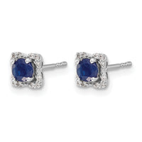 14k White Gold Diamond and Sapphire Stud w/Jacket Earrings-EM4022-SA-010-WA