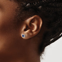 14k White Gold Diamond and Sapphire Stud w/Jacket Earrings-EM4022-SA-010-WA
