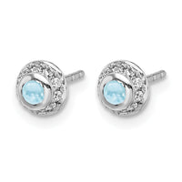 14k White Gold Diamond and Cabochon Aquamarine Earrings-EM4030-AQ-010-WA