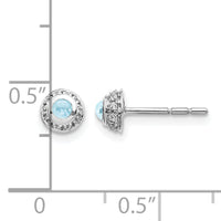 14k White Gold Diamond and Cabochon Aquamarine Earrings-EM4030-AQ-010-WA