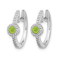 14k White Gold Diamond and Cabochon Peridot Earrings-EM4031-PE-020-WA