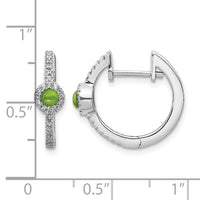 14k White Gold Diamond and Cabochon Peridot Earrings-EM4031-PE-020-WA