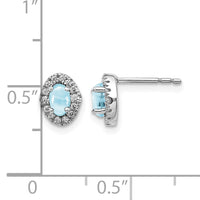 14k White Gold Diamond and Cabochon Aquamarine Earrings-EM4035-AQ-016-WA