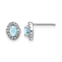 14k White Gold Diamond and Cabochon Aquamarine Earrings-EM4035-AQ-016-WA