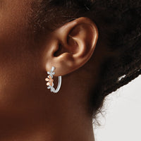 14k Rose and White Gold Diamond Earrings-EM4038-006-RWA