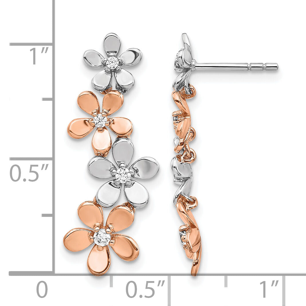 14k Rose and White Gold Diamond Earrings-EM4039-020-RWA