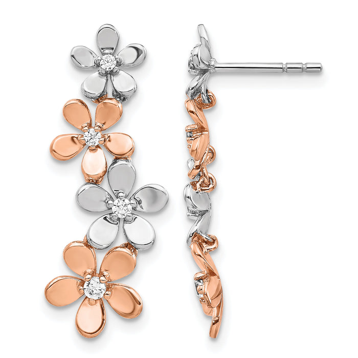 14k Rose and White Gold Diamond Earrings-EM4039-020-RWA