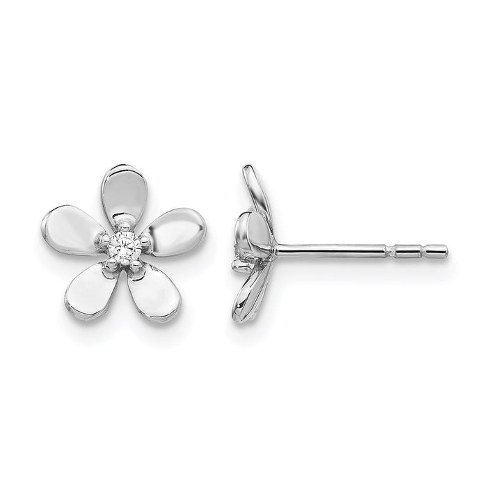 14k White Gold Diamond Earrings-EM4042-005-WA