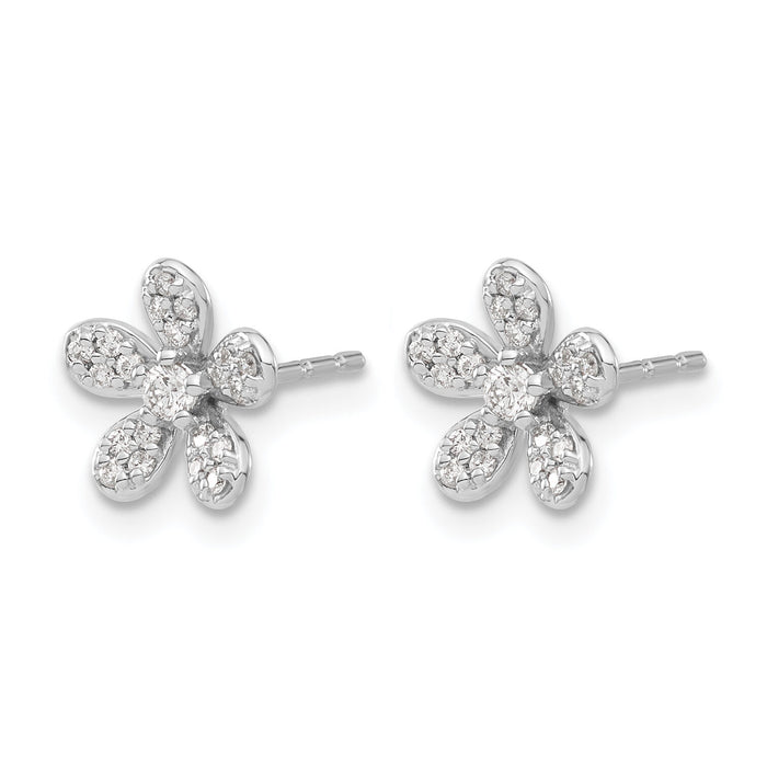 14k White Gold Diamond Earrings-EM4043-025-WA