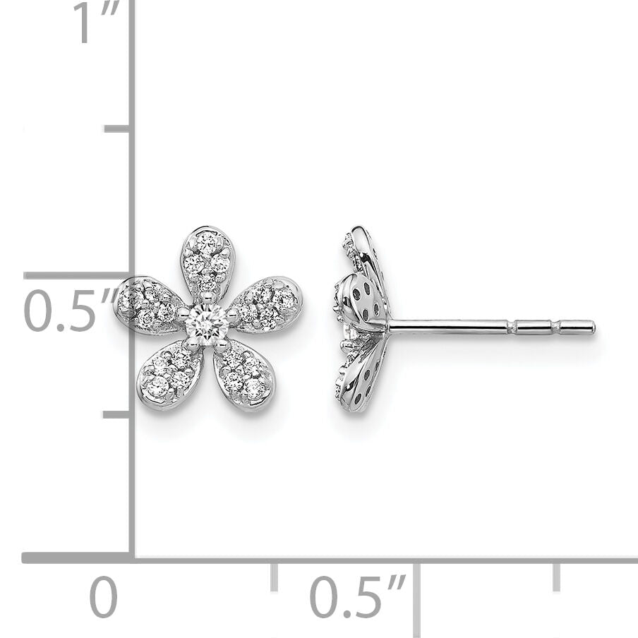 14k White Gold Diamond Earrings-EM4043-025-WA