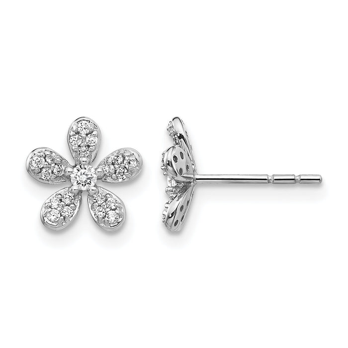 14k White Gold Diamond Earrings-EM4043-025-WA