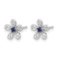 14k White Gold Diamond and Sapphire Earrings-EM4046-SA-016-WA