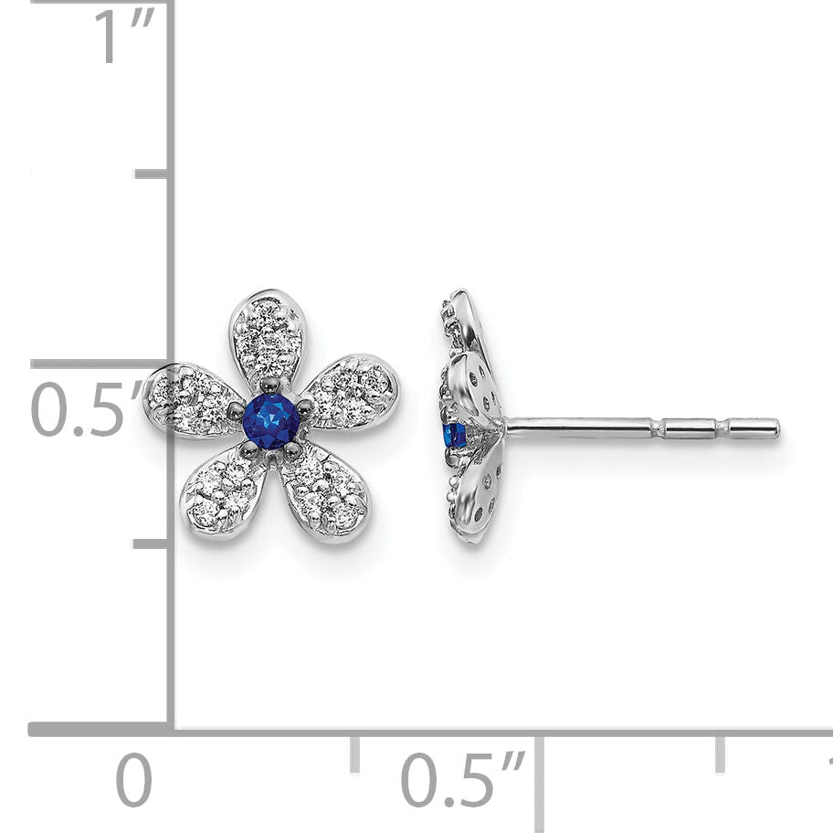 14k White Gold Diamond and Sapphire Earrings-EM4046-SA-016-WA