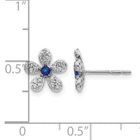 14k White Gold Diamond and Sapphire Earrings-EM4046-SA-016-WA