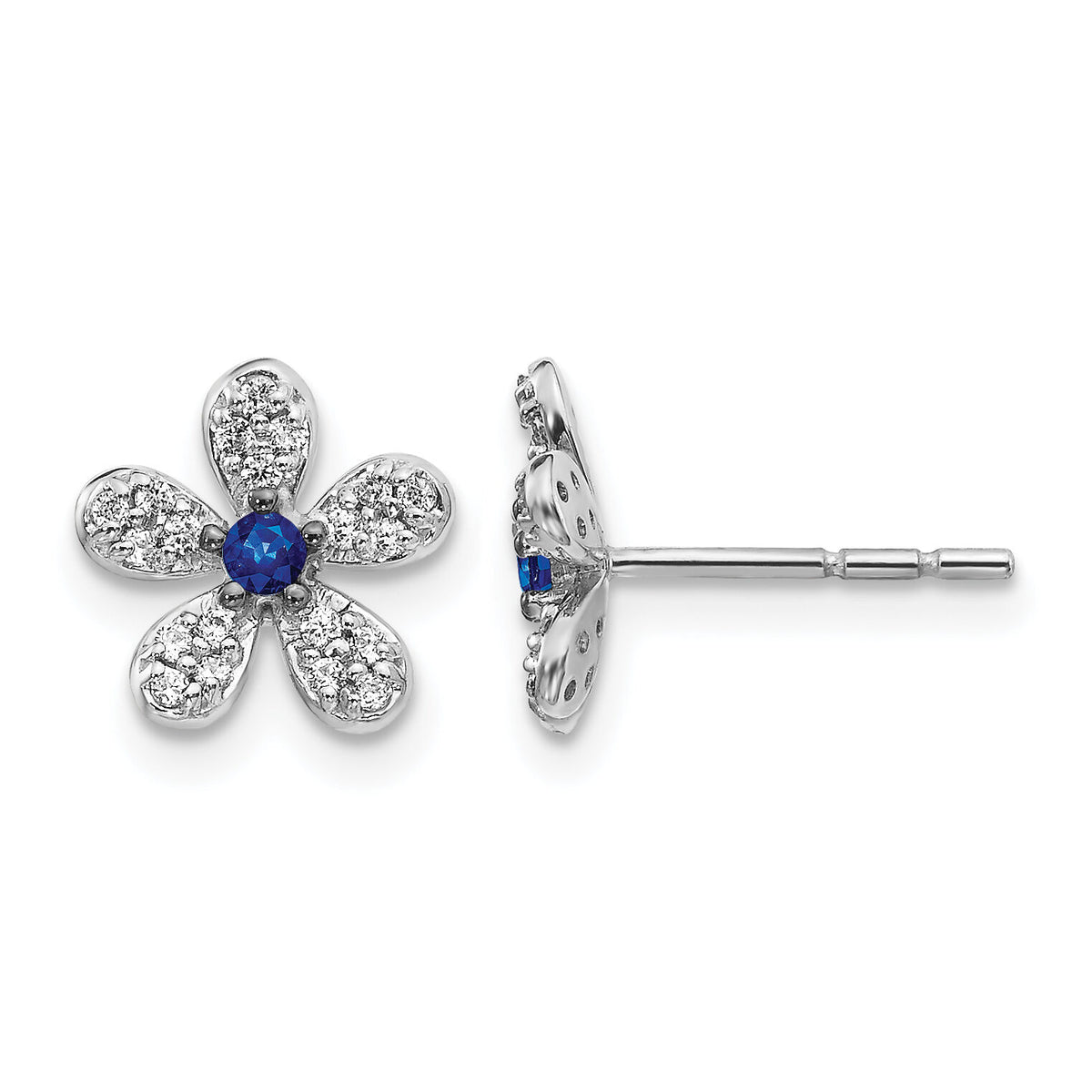 14k White Gold Diamond and Sapphire Earrings-EM4046-SA-016-WA