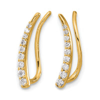 14k Diamond Ear Climber Earrings-EM4147-015-YA