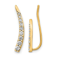 14k Diamond Ear Climber Earrings-EM4147-015-YA