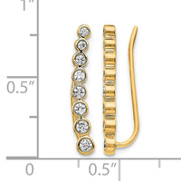 14k Diamond Graduated Ear Climber Earrings-EM4149-040-YA