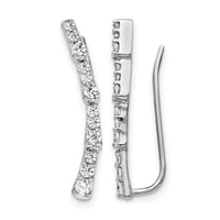 14k White Gold Diamond Ear Climber Earrings-EM4153-050-WA