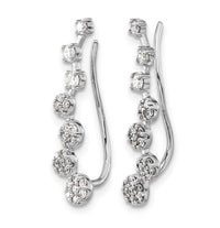 14k White Gold Diamond Ear Climber Earrings-EM4154-050-WA