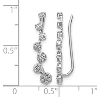 14k White Gold Diamond Ear Climber Earrings-EM4154-050-WA