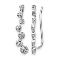 14k White Gold Diamond Ear Climber Earrings-EM4154-050-WA