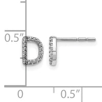 14k White Gold Diamond Initial D Earrings-EM4169D-010-WA