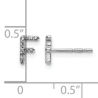14k White Gold Diamond Initial F Earrings-EM4169F-007-WA