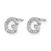 14k White Gold Diamond Initial G Earrings-EM4169G-010-WA