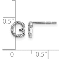 14k White Gold Diamond Initial G Earrings-EM4169G-010-WA