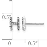 14k White Gold Diamond Initial H Earrings-EM4169H-009-WA