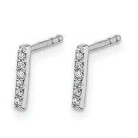 14k White Gold Diamond Initial I Earrings-EM4169I-004-WA
