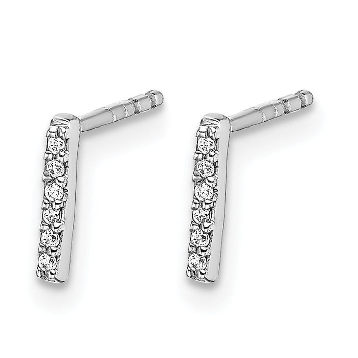 14k White Gold Diamond Initial I Earrings-EM4169I-004-WA