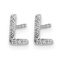 14k White Gold Diamond Initial L Earrings-EM4169L-005-WA
