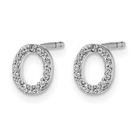 14k White Gold Diamond Initial O Earrings-EM4169O-010-WA