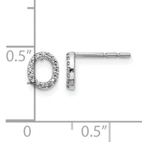 14k White Gold Diamond Initial O Earrings-EM4169O-010-WA
