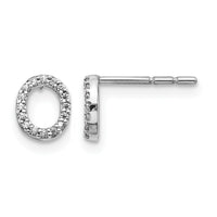 14k White Gold Diamond Initial O Earrings-EM4169O-010-WA