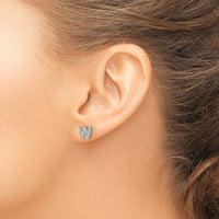 14k White Gold Diamond Initial W Earrings-EM4169W-015-WA