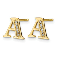 14k Diamond Initial A Earrings-EM4170A-004-YA