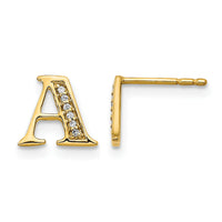 14k Diamond Initial A Earrings-EM4170A-004-YA