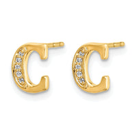 14k Diamond Initial C Earrings-EM4170C-004-YA